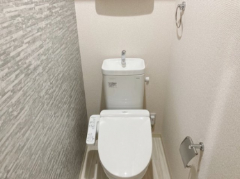 落ち着いた色調のトイレです