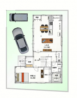 【敷地図】駐車場拡張工事を行い、駐車２台可能になります。