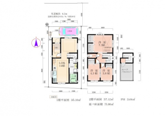 ルーフバルコニーや屋根裏収納付き