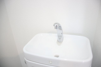 トイレは上部手洗いタイプ