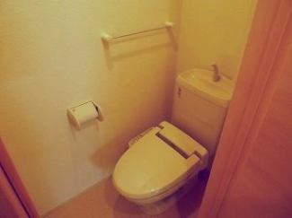 落ち着いた色調のトイレです
