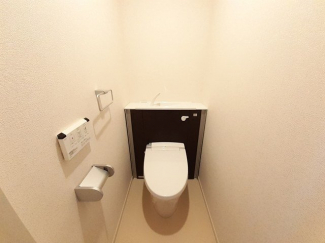 落ち着いた色調のトイレです