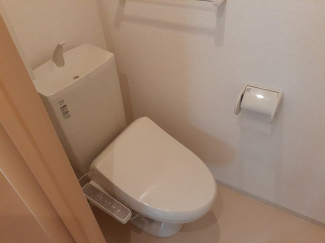 落ち着いた色調のトイレです