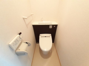 落ち着いた色調のトイレです
