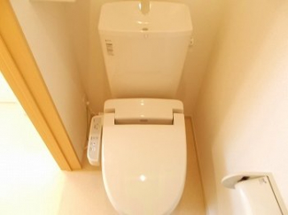 落ち着いた色調のトイレです