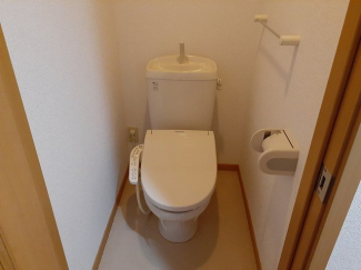 落ち着いた色調のトイレです