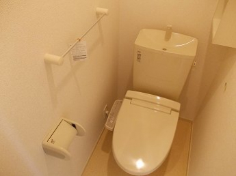 落ち着いた色調のトイレです