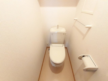落ち着いた色調のトイレです