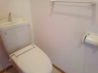 落ち着いた色調のトイレです