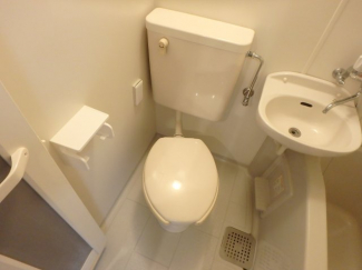 落ち着いた色調のトイレです
