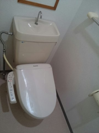 落ち着いた色調のトイレです