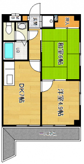 角部屋2DK