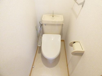 落ち着いた色調のトイレです