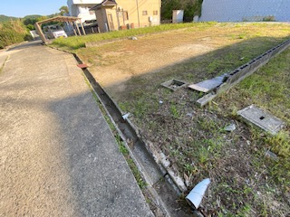 前面道路側溝周辺