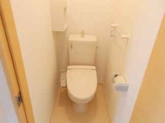 落ち着いた色調のトイレです