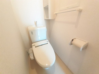 落ち着いた色調のトイレです
