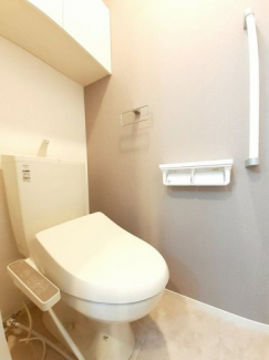 落ち着いた色調のトイレです