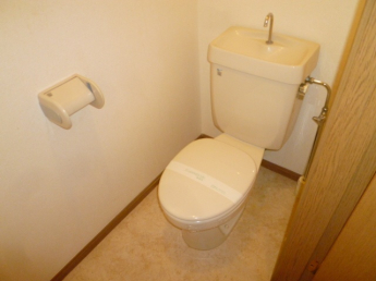 落ち着いた色調のトイレです