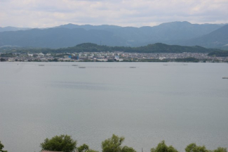 ベランダからの眺望、琵琶湖