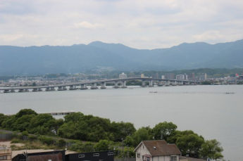 ベランダからの眺望、琵琶湖