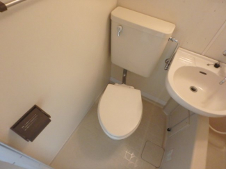 落ち着いた色調のトイレです