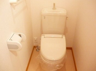 落ち着いた色調のトイレです