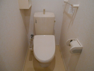 落ち着いた色調のトイレです