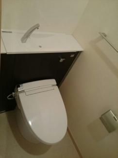 落ち着いた色調のトイレです