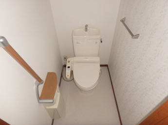 落ち着いた色調のトイレです