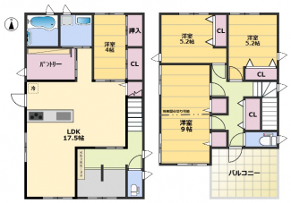 5SLDKにも変更可能な4SLDKの間取り
