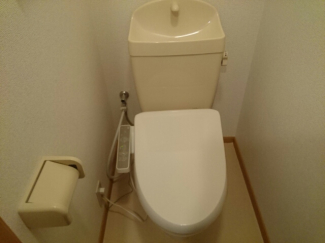 落ち着いた色調のトイレです