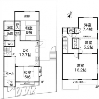 現在４LDKの間取りですが　簡単な工事で６LDKに変更することも可能です