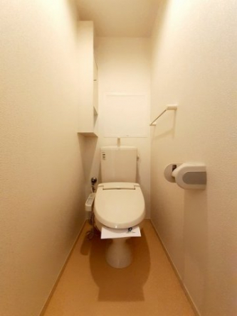 落ち着いた色調のトイレです