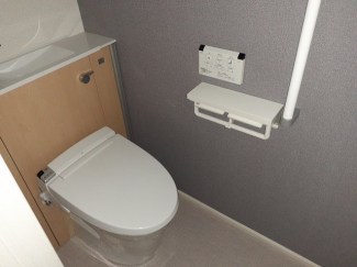 落ち着いた色調のトイレです