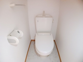 落ち着いた色調のトイレです