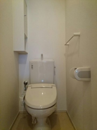 落ち着いた色調のトイレです