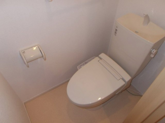 落ち着いた色調のトイレです