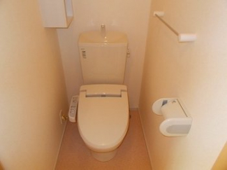 落ち着いた色調のトイレです