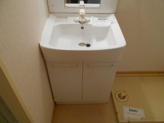 ゆったりとスペースのある洗面所