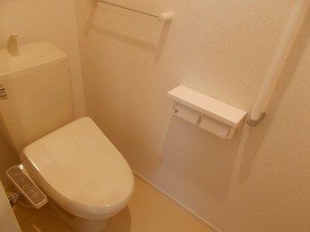 落ち着いた色調のトイレです