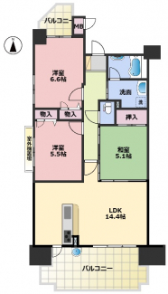 南向きの角部屋で陽当り＆眺望良好のの３LDK♪