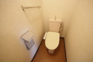 落ち着いた色調のトイレです