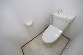 落ち着いた色調のトイレです