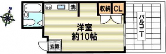 ビッグワンルーム！　洋室約１０帖
