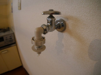 洗濯機水栓は自動ストップ付き