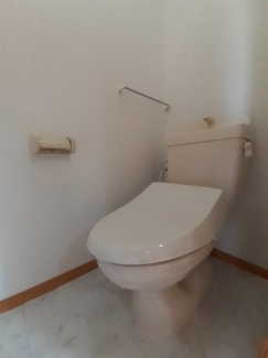 落ち着いた色調のトイレです