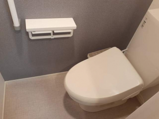 落ち着いた色調のトイレです