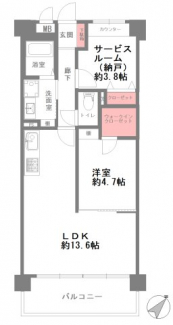 専有面積54.00㎡　1LDK+S　