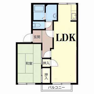 ２DKから１LDKに改装されているお部屋です