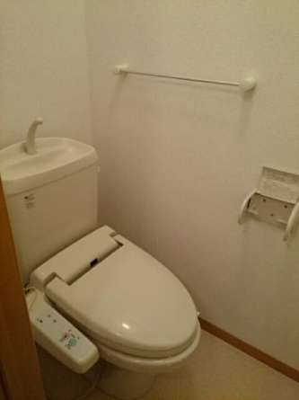 落ち着いた色調のトイレです
